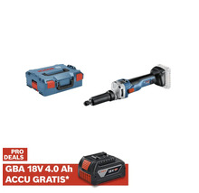Bosch Professional rechte slijper, gereedschapskoffer en accu