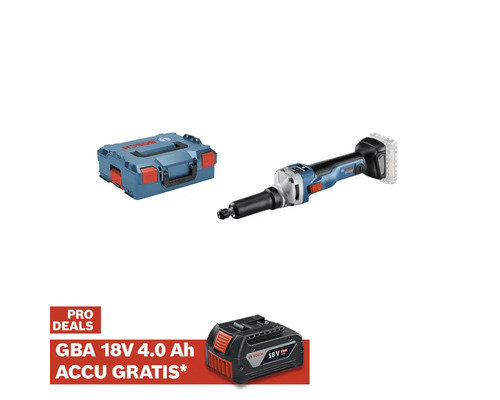 Bosch Professional rechte slijper, gereedschapskoffer en accu