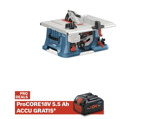 BOSCH Professional Accu tafelcirkelzaag GTS 18V-216 BITURBO **gratis accu** Bosch tafelcirkelzaag met ProCORE 18 Volt 5.5 ampère-uur accu