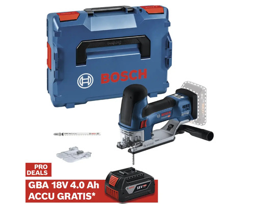 Bosch accuschroefboormachine met systeemkoffer, accu en decoupeerzaagblad