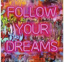 Decoratieve muurafbeelding met de tekst Volg je dromen