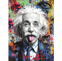 Wanddecoratie van Albert Einstein met graffiti achtergrond