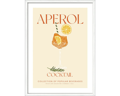 Illustratie van een Aperol Cocktail poster in een lijst