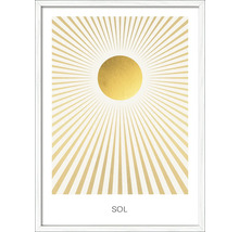 Ingelijste afbeelding met abstract zonontwerp