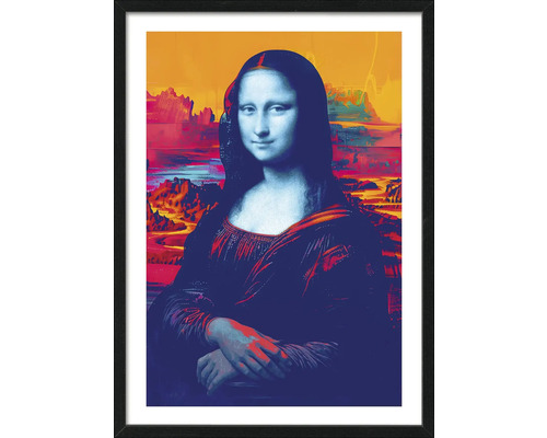 Ingelijste print van een moderne interpretatie van de Mona Lisa