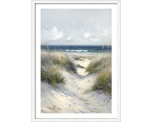 PURE LIVING Schilderij met lijst Op het Strand 53x73 cm Schilderij met strandmotief in lijst