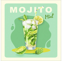 Illustratie van een Mojito-cocktail met munt en limoen