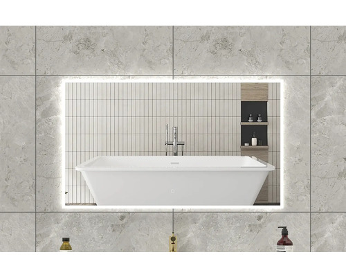 SANOX Badkamerspiegel met verlichting Mido 120x70 cm Badkamer met verlichte spiegel en bad