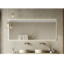 Badkamer met wastafel, opzetwastafels, LED-spiegel en hanglampen