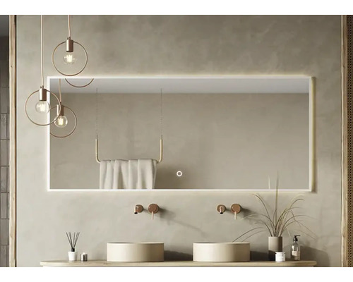 SANOX Badkamerspiegel met verlichting Mido 160x70 cm Badkamer met wastafel, opzetwastafels, LED-spiegel en hanglampen