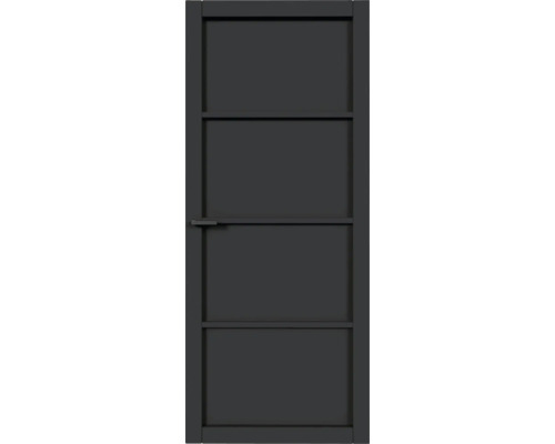 PERTURA Binnendeur industrieel zwart 1006 stomp 83x211,5 cm Grijze tuinpoort met horizontale lamellen