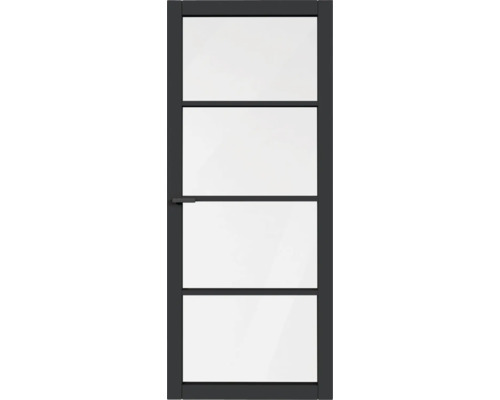 PERTURA Binnendeur industrieel zwart 1005 stomp 88x231,5 cm Binnendeur met vier vlakken en handgreep