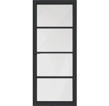 Glazen deur met handgreep en vier glazen panelen