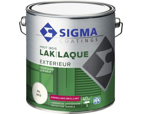 SIGMA Exterieur lak hoogglans RAL 9010 2,5 l Sigma Coatings houtlak voor buiten