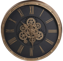 Decoratieve wandklok met zichtbaar uurwerk en Romeinse cijfers