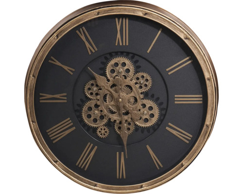 Decoratieve wandklok met zichtbaar uurwerk en Romeinse cijfers