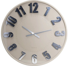 Wandklok met zilverkleurige wijzers en cijfers
