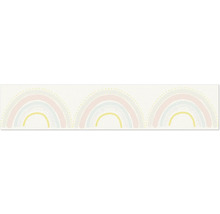 Illustratie van drie pastelkleurige regenbogen