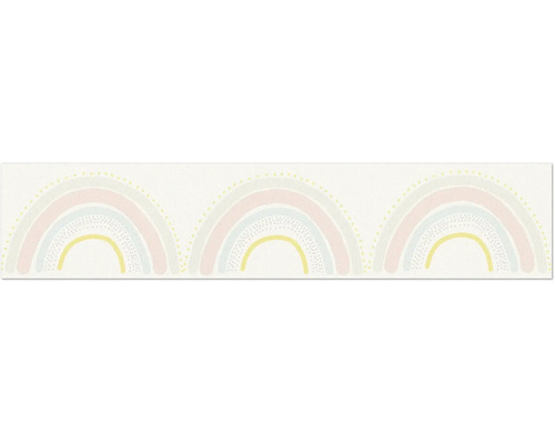 Illustratie van drie pastelkleurige regenbogen