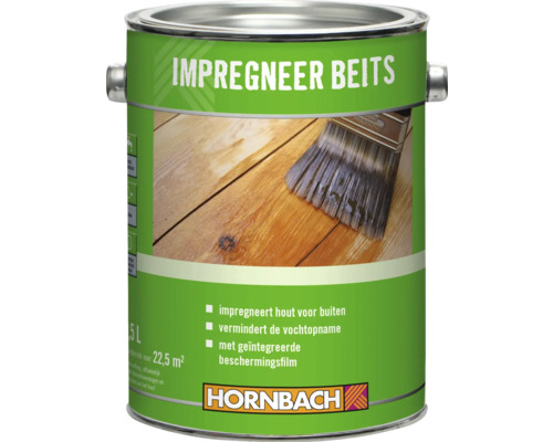 Impregneerbeits in metalen emmer met Hornbach Logo