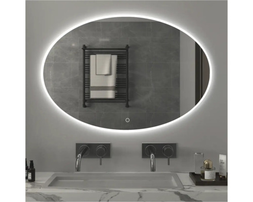 SANOX Badkamerspiegel met verlichting Shape 120x80 cm Badkameropstelling met ovale spiegel en LED-verlichting