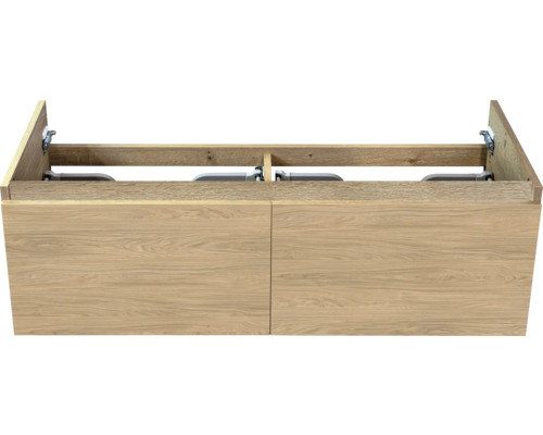 Wastafelonderkast van hout met twee laden