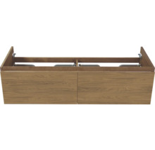 Houten wastafelonderkast met twee laden