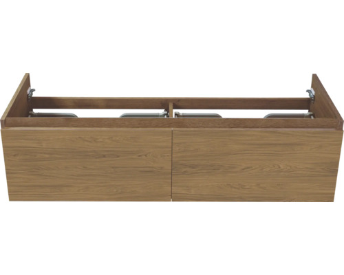 Houten wastafelonderkast met twee laden