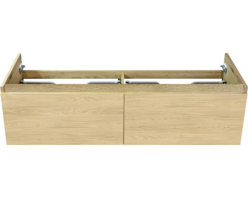 Wastafelonderkast van hout met twee lades
