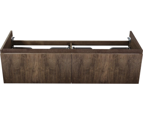 Wastafelonderkast van hout met verticale groeven