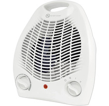 Witte ventilatorkachel met beschermrooster en draaiknop