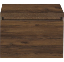 Houtkleurige wastafelonderkast met lade