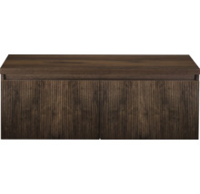 Houten wastafelonderkast met geribbelde voorkant