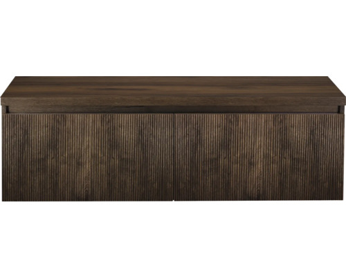 Wastafelonderkast met geribbelde houtstructuur