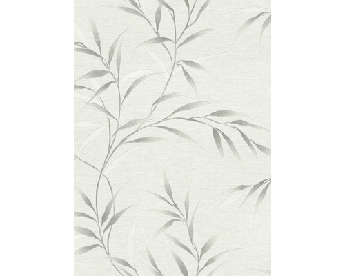 ERISMANN Vliesbehang 10528-31 Fashion for Walls 5 bladeren grijs Behang met bamboepatroon