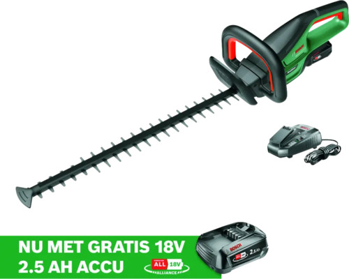 BOSCH Accu heggenschaar UniversalHedgeCut 18 V 55 cm incl. accu en lader **GRATIS 18 of 36 V ACCU BOSCH** Accuheggenschaar met accu en oplader