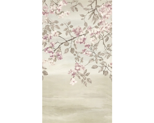 A.S. CRÉATION Fotobehang vlies 79144-8 bloemen crème lichtroze groen 159x280 cm Behang met bloemmotief en floraal design voor wanddecoratie.