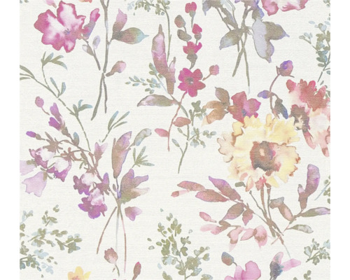 A.S. CRÉATION Vliesbehang 79061-1 COSMO Living bloemen structuur wit goud roze Behang met bloemmotief