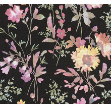 Stof met bloemmotief op een donkere achtergrond