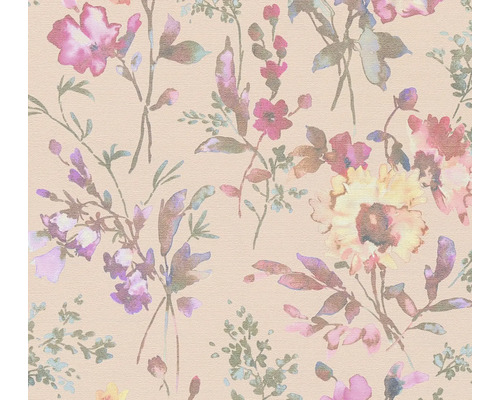 A.S. CRÉATION Vliesbehang 79061-3 COSMO Living bloemen structuur groen roze geel Behang met bloemenmotief