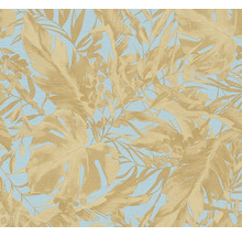 Behang met bladerpatroon op lichte achtergrond