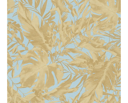 Behang met bladerpatroon op lichte achtergrond