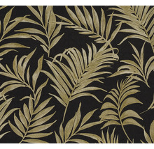 Behang met bladerdesign op een donkere achtergrond