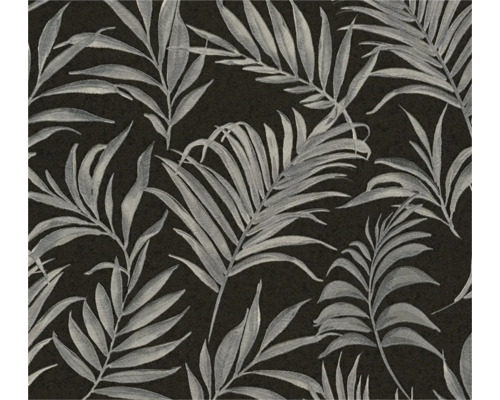 A.S. CRÉATION Vliesbehang 79108-7 COSMO Living bladeren zwart grijs zilver Behang met palmmotief