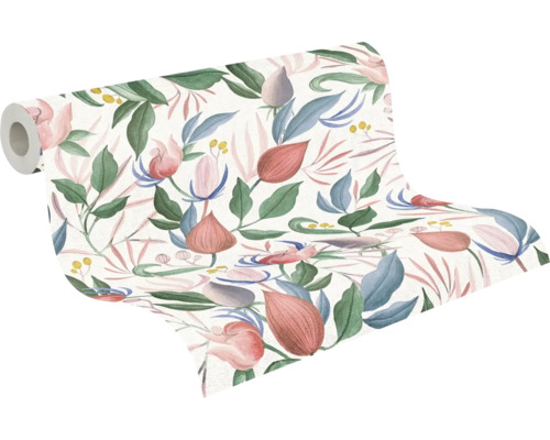 Behangrol met bloemen en bladeren