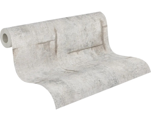Rol behang met betonlook en touwdesign