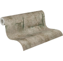 Rol behang met betonlook en touw elementen