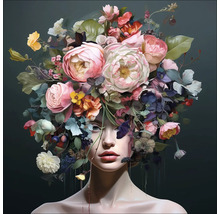 Vrouw met bloemenhoofdtooi
