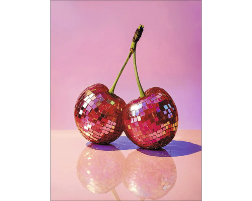 Twee kersen, bedekt met spiegelmozaïeken