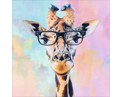 Illustratie van een giraffe met bril